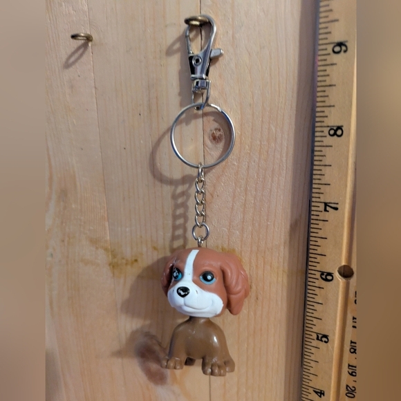 Brown and White Dog Keychain Handmade - Picture 1 of 1